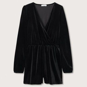 Mango Velvet short jumpsuit